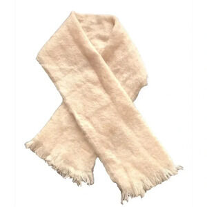 Glen Cree mohair wool scarf, made in Scotland. Light peach. 18” X 67”